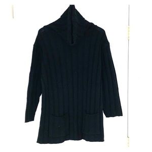 Long Cowl Neck Sweater in Black